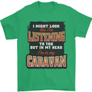 In My Head I'm In My Caravan Caravanning Funny Mens T-Shirt 100% Cotton Irish Green