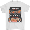 In My Head I'm In My Caravan Caravanning Funny Mens T-Shirt 100% Cotton White