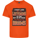 In My Head I'm Playing Drums Drummer Kids T-Shirt Childrens Orange
