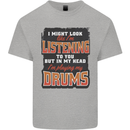 In My Head I'm Playing Drums Drummer Kids T-Shirt Childrens Sports Grey