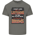 In My Head I'm Playing Drums Drummer Mens Cotton T-Shirt Tee Top Charcoal