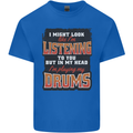 In My Head I'm Playing Drums Drummer Mens Cotton T-Shirt Tee Top Royal Blue