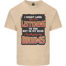 In My Head I'm Playing Drums Drummer Mens Cotton T-Shirt Tee Top Sand