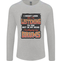 In My Head I'm Playing Drums Drummer Mens Long Sleeve T-Shirt Sports Grey