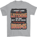In My Head I'm Playing Drums Drummer Mens T-Shirt 100% Cotton Sports Grey