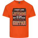 In My Head I'm Playing Guitar Acoustic Electric Kids T-Shirt Childrens Orange