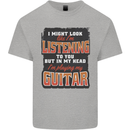 In My Head I'm Playing Guitar Acoustic Electric Kids T-Shirt Childrens Sports Grey