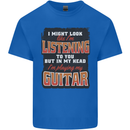 In My Head I'm Playing Guitar Acoustic Electric Mens Cotton T-Shirt Tee Top Royal Blue