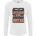 In My Head I'm Playing Guitar Acoustic Electric Mens Long Sleeve T-Shirt White