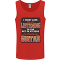 In My Head I'm Playing Guitar Acoustic Electric Mens Vest Tank Top Red