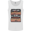 In My Head I'm Playing Guitar Acoustic Electric Mens Vest Tank Top White