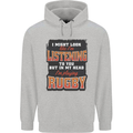 In My Head I'm Playing Rugby Funny Mens 80% Cotton Hoodie Sports Grey
