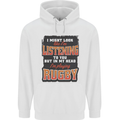 In My Head I'm Playing Rugby Funny Mens 80% Cotton Hoodie White