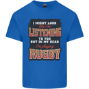 In My Head I'm Playing Rugby Funny Mens Cotton T-Shirt Tee Top Royal Blue