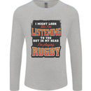 In My Head I'm Playing Rugby Funny Mens Long Sleeve T-Shirt Sports Grey