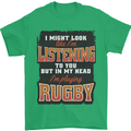 In My Head I'm Playing Rugby Funny Mens T-Shirt 100% Cotton Irish Green