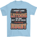 In My Head I'm Playing Rugby Funny Mens T-Shirt 100% Cotton Light Blue