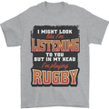 In My Head I'm Playing Rugby Funny Mens T-Shirt 100% Cotton Sports Grey