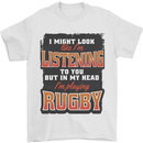 In My Head I'm Playing Rugby Funny Mens T-Shirt 100% Cotton White
