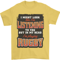 In My Head I'm Playing Rugby Funny Mens T-Shirt 100% Cotton Yellow