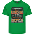 In My Head I'm Riding My Bicycle Bike MTB Kids T-Shirt Childrens Irish Green