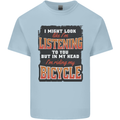 In My Head I'm Riding My Bicycle Bike MTB Kids T-Shirt Childrens Light Blue