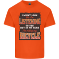 In My Head I'm Riding My Bicycle Bike MTB Kids T-Shirt Childrens Orange