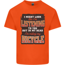 In My Head I'm Riding My Bicycle Bike MTB Kids T-Shirt Childrens Orange