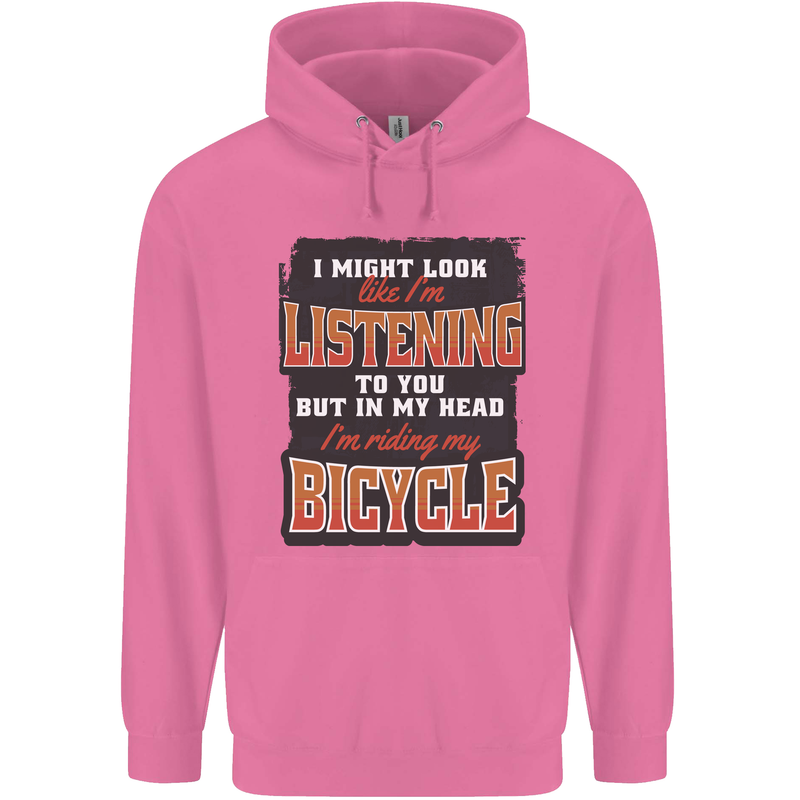In My Head I'm Riding My Bicycle Bike MTB Mens 80% Cotton Hoodie Azelea