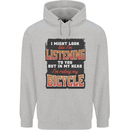 In My Head I'm Riding My Bicycle Bike MTB Mens 80% Cotton Hoodie Sports Grey