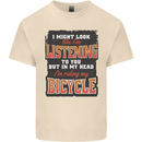 In My Head I'm Riding My Bicycle Bike MTB Mens Cotton T-Shirt Tee Top Natural