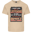 In My Head I'm Riding My Bicycle Bike MTB Mens Cotton T-Shirt Tee Top Sand