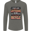In My Head I'm Riding My Bicycle Bike MTB Mens Long Sleeve T-Shirt Charcoal