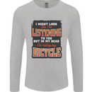 In My Head I'm Riding My Bicycle Bike MTB Mens Long Sleeve T-Shirt Sports Grey