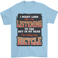 In My Head I'm Riding My Bicycle Bike MTB Mens T-Shirt 100% Cotton Light Blue