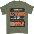 In My Head I'm Riding My Bicycle Bike MTB Mens T-Shirt 100% Cotton Military Green