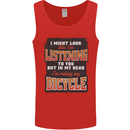 In My Head I'm Riding My Bicycle Bike MTB Mens Vest Tank Top Red