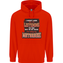 In My Head I'm Riding My Motorbike Biker Mens 80% Cotton Hoodie Bright Red