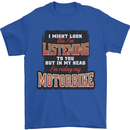 In My Head I'm Riding My Motorbike Biker Mens T-Shirt 100% Cotton Royal Blue