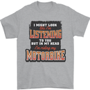 In My Head I'm Riding My Motorbike Biker Mens T-Shirt 100% Cotton Sports Grey