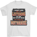 In My Head I'm Riding My Motorbike Biker Mens T-Shirt 100% Cotton White