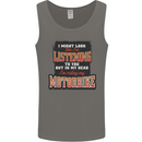 In My Head I'm Riding My Motorbike Biker Mens Vest Tank Top Charcoal