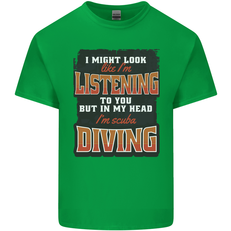In My Head I'm Scuba Diving Diver Funny Kids T-Shirt Childrens Irish Green