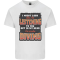 In My Head I'm Scuba Diving Diver Funny Kids T-Shirt Childrens White