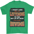 In My Head I'm Scuba Diving Diver Funny Mens T-Shirt 100% Cotton Irish Green