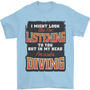 In My Head I'm Scuba Diving Diver Funny Mens T-Shirt 100% Cotton Light Blue