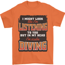 In My Head I'm Scuba Diving Diver Funny Mens T-Shirt 100% Cotton Orange