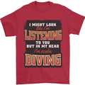 In My Head I'm Scuba Diving Diver Funny Mens T-Shirt 100% Cotton Red