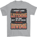 In My Head I'm Scuba Diving Diver Funny Mens T-Shirt 100% Cotton Sports Grey