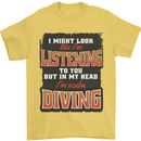 In My Head I'm Scuba Diving Diver Funny Mens T-Shirt 100% Cotton Yellow